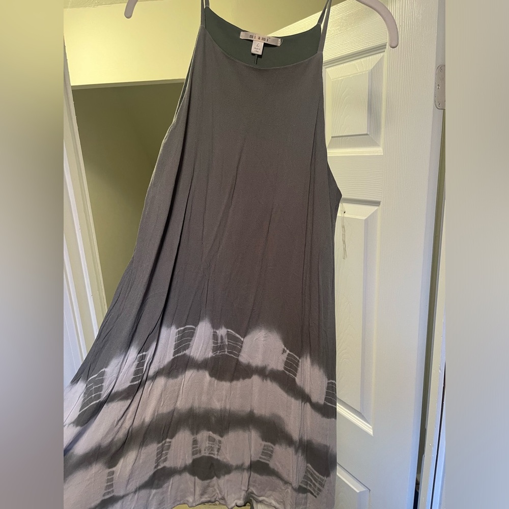 Green tie dye dress